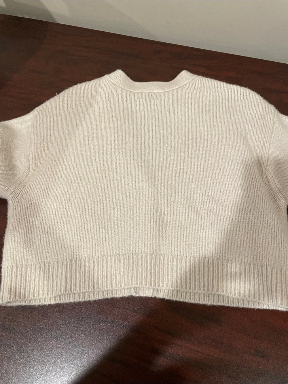 Sunday Best Soft Cream Button-Front Cropped Cardigan - Picture 3 of 3